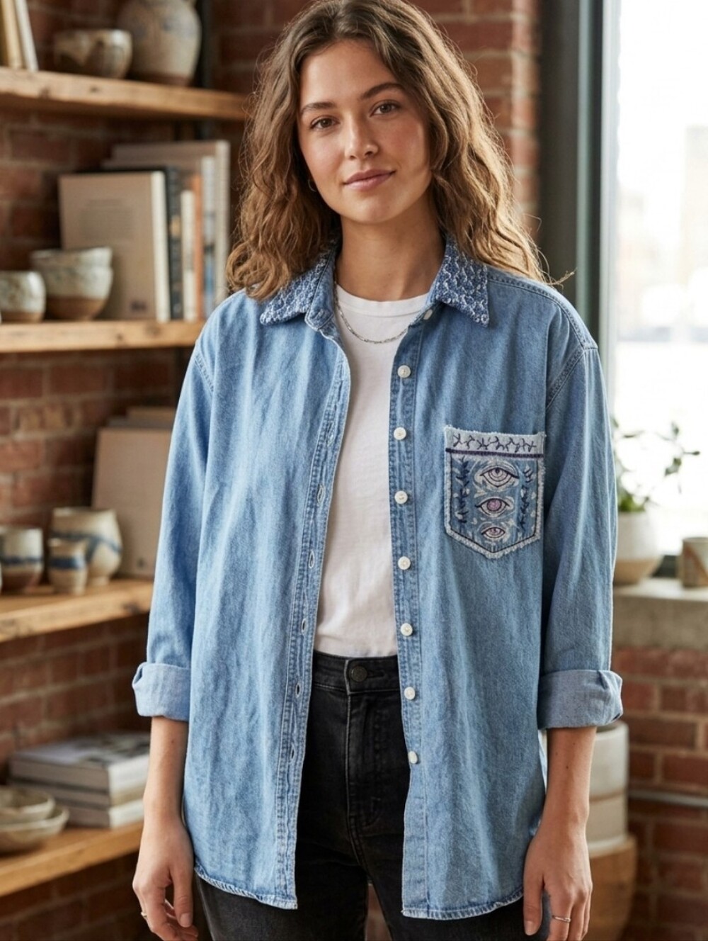 Delta Burke Vintage Denim Shirt Size 20W